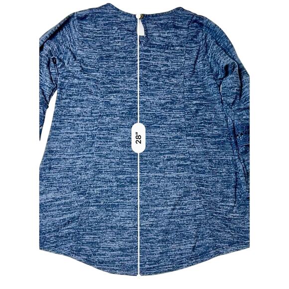 Lildy Lace Sleeve Keyhole Neckline Blue Sweater Small/Medium Casual Lightweight - Picture 7 of 9